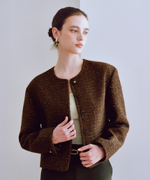 JULIY&CALLA（ジュリー&カラー）の「25FW カラー2 GBTN ノバツイードジャケット ブラウン（その他アウター）」