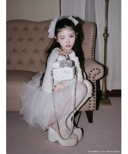 Darich（ダーリッチ）の「Hello Darich キルティングスクエアミニバッグ（ショルダーバッグ・レディース・ホワイト/ブラック・FREE）」の4枚目の写真