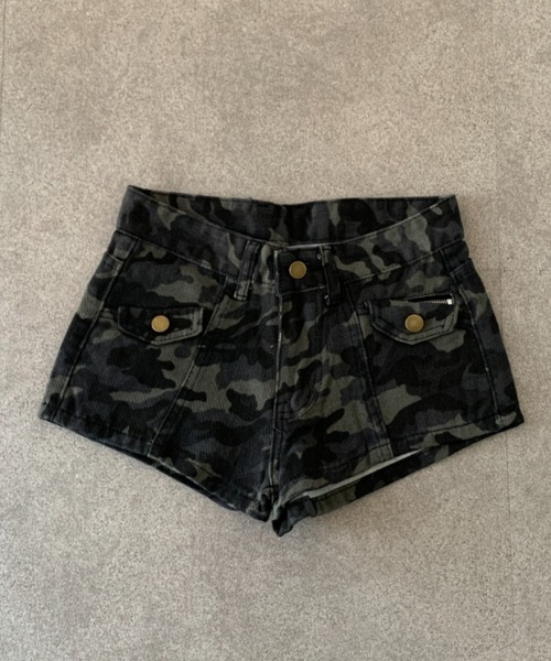 セール】【26年春夏新作】迷彩柄 ポケットデザインショートパンツ