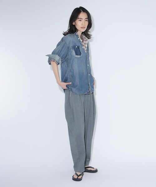 BEAMS BOY(ビームスボーイ)の「maturely / ブリーチ ストラップ ロングスリーブ(シャツ/ブラウス・レディース・チャコールグレー/ブルー・ONE SIZE)」の6枚目の写真