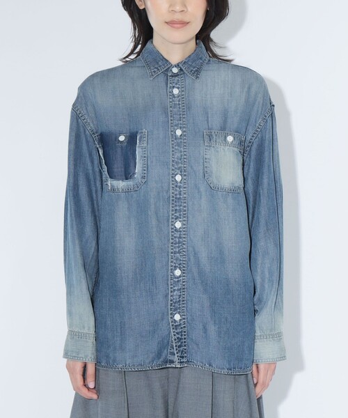 BEAMS BOY(ビームスボーイ)の「maturely / ブリーチ ストラップ ロングスリーブ(シャツ/ブラウス・レディース・チャコールグレー/ブルー・ONE SIZE)」の10枚目の写真