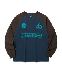 ISTKUNST | SPORTY SUNRISE LOGO RAGLAN LS TEE_NAVY(IK2DFMM552A)(Tシャツ/カットソー)