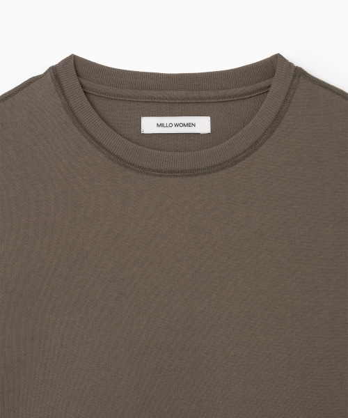 MILLO WOMEN（ミロウーマン）の「ダブルスリーブTシャツ [ブラウン]（Tシャツ/カットソー・レディース・その他・ONE SIZE）」の4枚目の写真