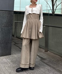 Ameri（アメリ）の「TWEED PEPLUM CAMI ROMPERS（スーツセット）」