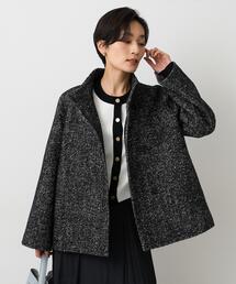 UNTITLED | 【ツイード風/スタンドカラー】ファンシーヘリンボンコート(その他アウター)