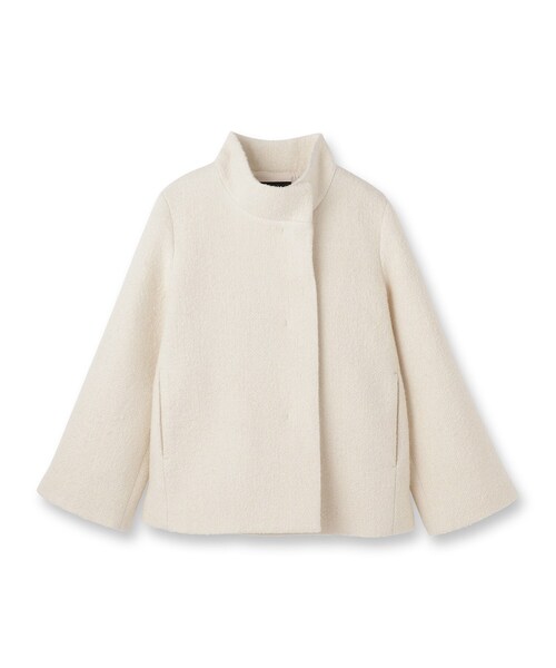 UNTITLED（アンタイトル）の「【ツイード風/スタンドカラー】ファンシーヘリンボンコート（その他アウター・レディース・オフホワイト/ブラック・03/02/01/00）」の3枚目の写真