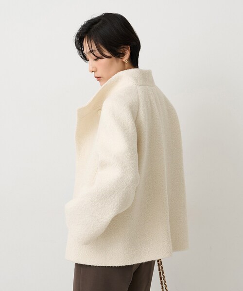 UNTITLED（アンタイトル）の「【ツイード風/スタンドカラー】ファンシーヘリンボンコート（その他アウター・レディース・オフホワイト/ブラック・03/02/01/00）」の5枚目の写真