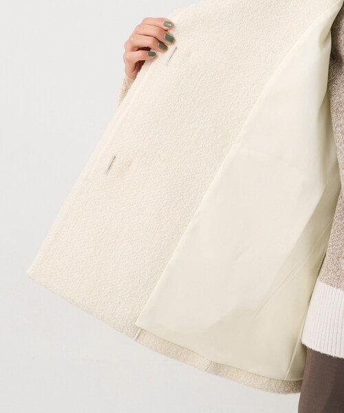 UNTITLED（アンタイトル）の「【ツイード風/スタンドカラー】ファンシーヘリンボンコート（その他アウター・レディース・オフホワイト/ブラック・03/02/01/00）」の7枚目の写真