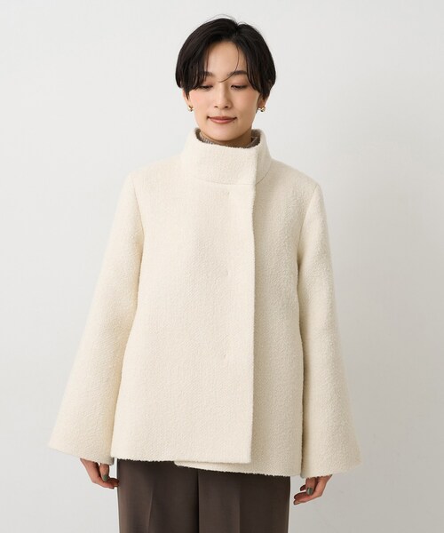 UNTITLED（アンタイトル）の「【ツイード風/スタンドカラー】ファンシーヘリンボンコート（その他アウター・レディース・オフホワイト/ブラック・03/02/01/00）」の14枚目の写真