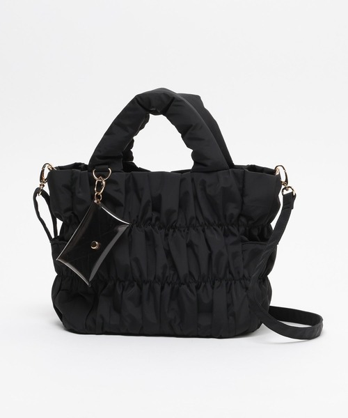 GLOBAL WORK（グローバルワーク）の「推しごとギャザーミニトート/629375（トートバッグ・レディース・チャコールグレー/ブラック/ライトブルー/パープル系その他2・FREE）」の2枚目の写真