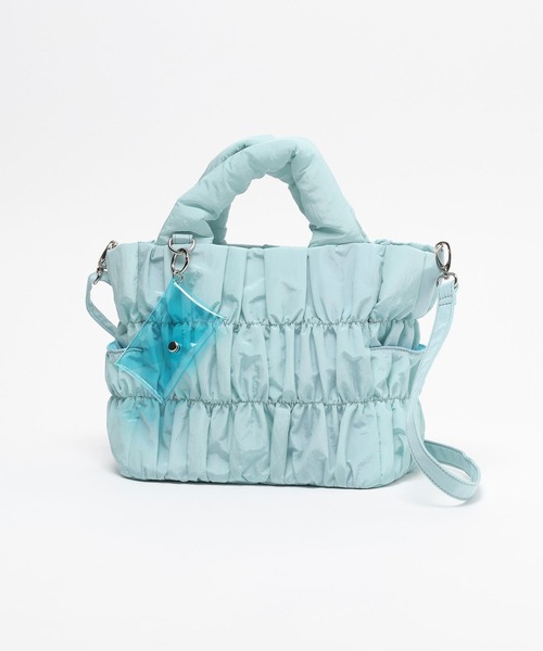 GLOBAL WORK（グローバルワーク）の「推しごとギャザーミニトート/629375（トートバッグ・レディース・チャコールグレー/ブラック/ライトブルー/パープル系その他2・FREE）」の7枚目の写真