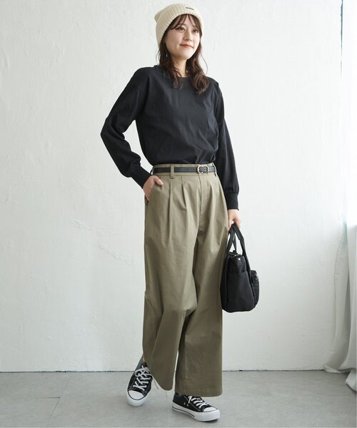 ikka（イッカ）の「【プチプラ1990円（税抜）】コットンUVケア裾ラウンドロンT（Tシャツ/カットソー・レディース・グレー/ホワイト/オフホワイト/サックスブルー/ブラック・L/M/S）」の17枚目の写真