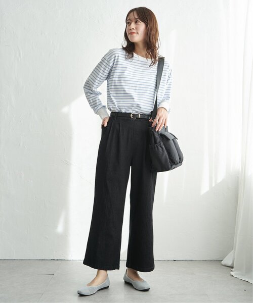 ikka（イッカ）の「【プチプラ1990円（税抜）】コットンUVケア裾ラウンドロンT（Tシャツ/カットソー・レディース・グレー/ホワイト/オフホワイト/サックスブルー/ブラック・L/M/S）」の22枚目の写真