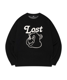 BEAR FACE KNIT SWEATER black