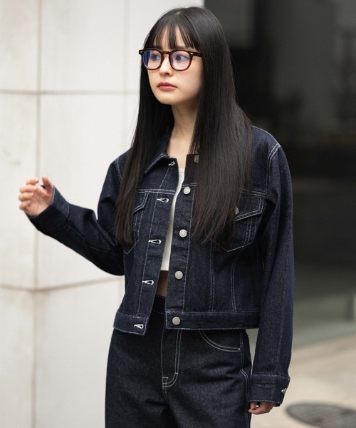 WEGO（ウィゴー）の「WEGO/【26年春新作】デニムジャケット（デニムジャケット・レディース・ブラック系その他/ブラック系2/インディゴブルー・FREE）」の20枚目の写真