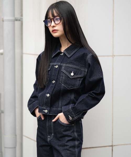 WEGO（ウィゴー）の「WEGO/【26年春新作】デニムジャケット（デニムジャケット・レディース・ブラック系その他/ブラック系2/インディゴブルー・FREE）」の22枚目の写真