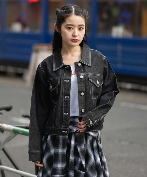 WEGO（ウィゴー）の「WEGO/【26年春新作】デニムジャケット（デニムジャケット・レディース・ブラック系その他/ブラック系2/インディゴブルー・FREE）」の17枚目の写真