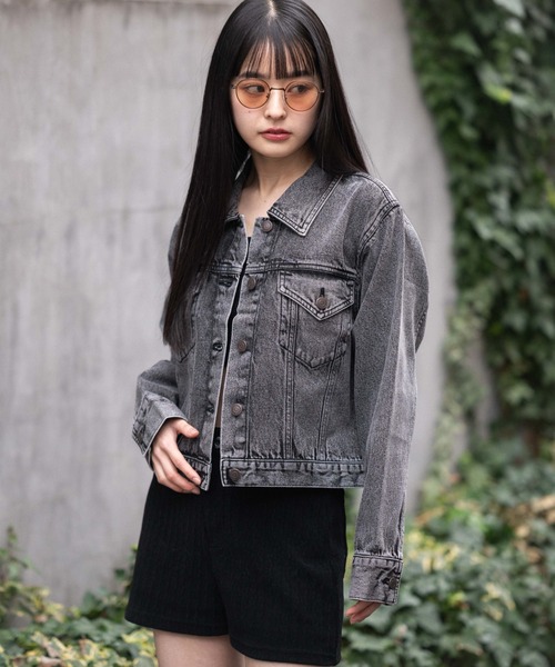 WEGO（ウィゴー）の「WEGO/【26年春新作】デニムジャケット（デニムジャケット・レディース・ブラック系その他/ブラック系2/インディゴブルー・FREE）」の12枚目の写真