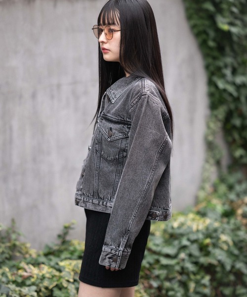 WEGO（ウィゴー）の「WEGO/【26年春新作】デニムジャケット（デニムジャケット・レディース・ブラック系その他/ブラック系2/インディゴブルー・FREE）」の13枚目の写真
