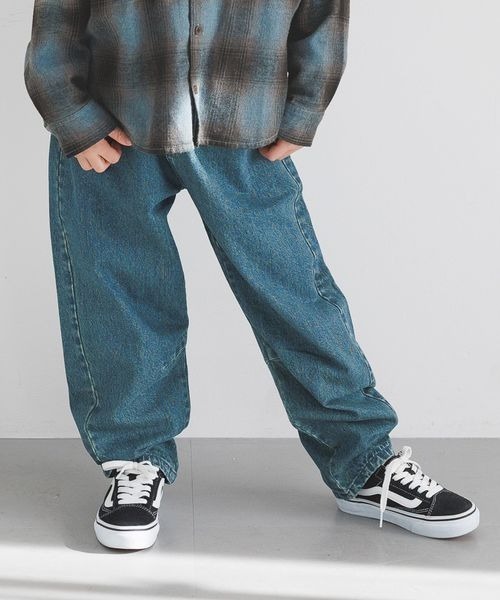 BAYFLOW（ベイフロー）の「[素材とデザインをアップデート!!]アソート加工デニム(KIDS)（デニムパンツ・キッズ・ブルー/ライトブルー/ブルーグリーン・140cm/130cm/120cm/110cm/150cm）」の3枚目の写真