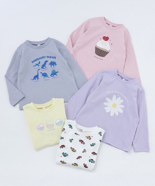 apres les cours（アプレレクール）の「アソートモチーフTシャツ/7days Style_ジュニア対応（Tシャツ/カットソー・キッズ・ピンク/ラベンダー/イエロー/グレー/アイボリー・80/90/100/110/120/130/140）」の12枚目の写真