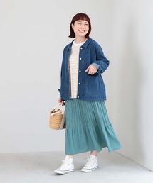 【L~5L 大きいサイズ】ソフトビンテージサテンプリーツスカート