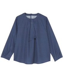 チャーム付き ボウタイ ブラウス