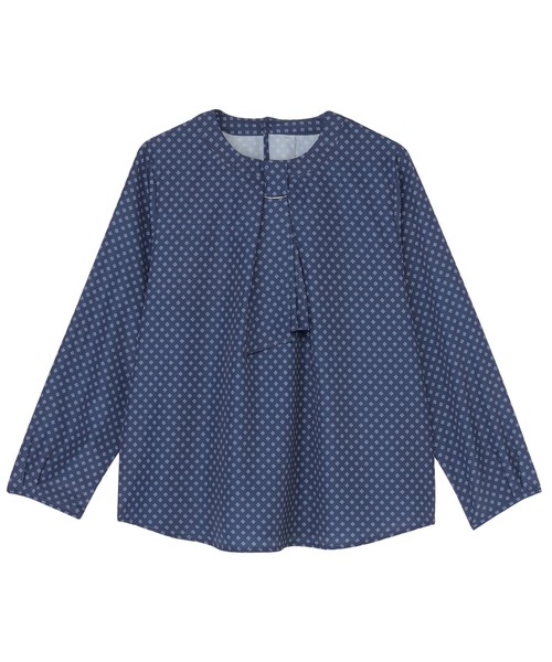 TOKYO SHIRTS(トウキョウシャツ)の「チャーム付き ボウタイ ブラウス(シャツ/ブラウス・レディース・ネイビー/ホワイト・M/LL/L)」の8枚目の写真