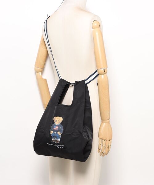 POLO RALPH LAUREN（ポロ ラルフ ローレン）の「【WEB限定】ミニレイントートバッグ ショルダー ベルト付き 'FLAG BEAR' ポロベア（ショルダーバッグ・レディース・ベージュ/ブラック/ネイビー・FREE）」の15枚目の写真