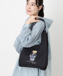 MOONBAT（ムーンバット）の「【WEB限定】ミニレイントートバッグ ショルダー ベルト付き 'FLAG BEAR' ポロベア（ショルダーバッグ）」