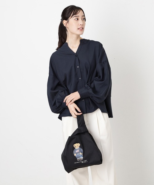 POLO RALPH LAUREN（ポロ ラルフ ローレン）の「【WEB限定】ミニレイントートバッグ ショルダー ベルト付き 'FLAG BEAR' ポロベア（ショルダーバッグ・レディース・ベージュ/ブラック/ネイビー・FREE）」の4枚目の写真