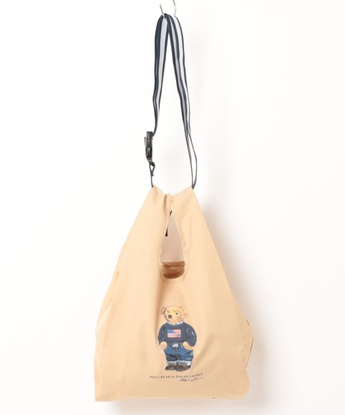 POLO RALPH LAUREN（ポロ ラルフ ローレン）の「【WEB限定】ミニレイントートバッグ ショルダー ベルト付き 'FLAG BEAR' ポロベア（ショルダーバッグ・レディース・ベージュ/ブラック/ネイビー・FREE）」の12枚目の写真