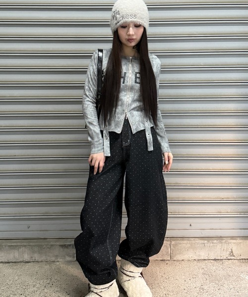 トップス zuzulemon ロゴスタッズジップトップ（Tシャツ/カットソー）｜Figments