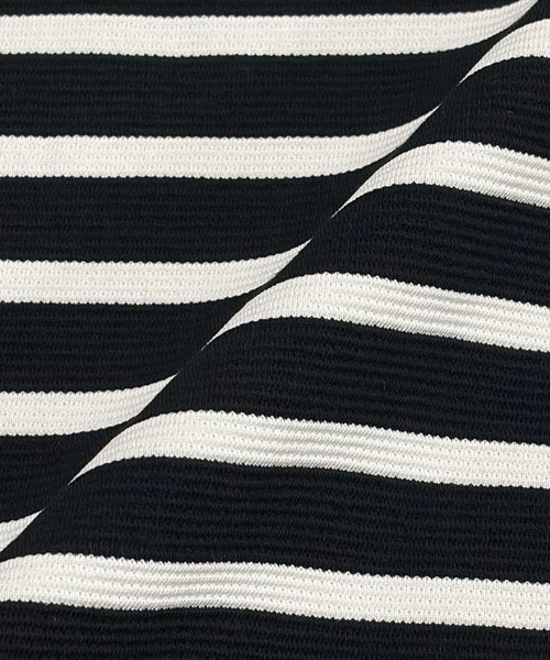 ELFRANK（エルフランク）の「【2026SS】スカラップネック ボーダーカットソー 長袖 きれいめ（Tシャツ/カットソー・レディース・ネイビー×ホワイト/ブラック×ホワイト/ホワイト×ブラック・M/L）」の7枚目の写真