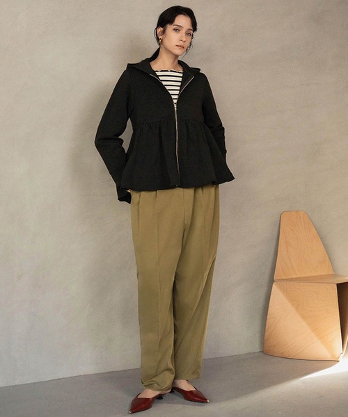 ELFRANK（エルフランク）の「【2026SS】スカラップネック ボーダーカットソー 長袖 きれいめ（Tシャツ/カットソー・レディース・ネイビー×ホワイト/ブラック×ホワイト/ホワイト×ブラック・M/L）」の15枚目の写真