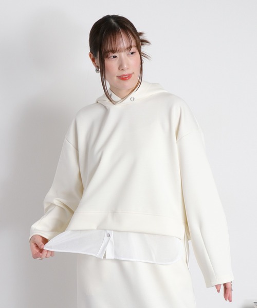 cepo(セポ)の「〈セットアイテム〉メッシュレイヤードダンボールフーディー&スカート(アンサンブル・レディース・チャコール/オフホワイト/カーキ・M)」の22枚目の写真