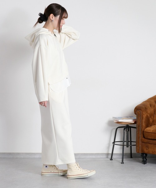 cepo(セポ)の「〈セットアイテム〉メッシュレイヤードダンボールフーディー&スカート(アンサンブル・レディース・チャコール/オフホワイト/カーキ・M)」の20枚目の写真