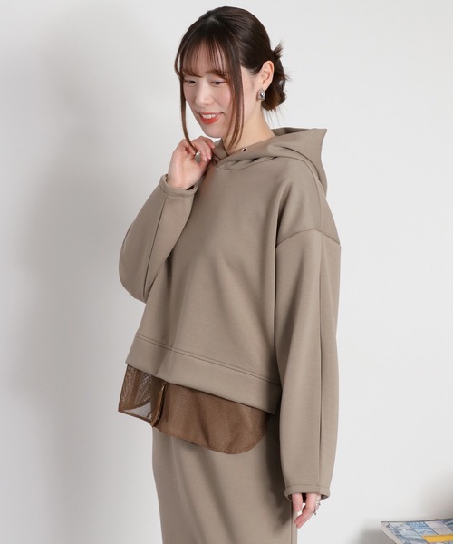 cepo(セポ)の「〈セットアイテム〉メッシュレイヤードダンボールフーディー&スカート(アンサンブル・レディース・チャコール/オフホワイト/カーキ・M)」の11枚目の写真