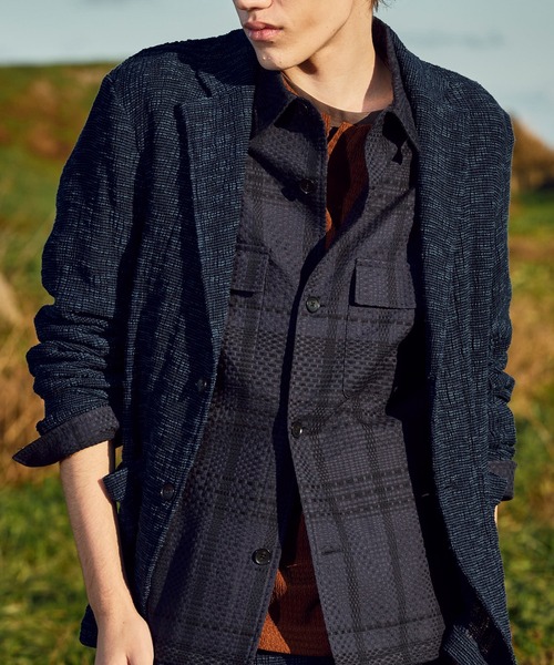 MEN'S BIGI(メンズビギ)の「スラブカールマイヤー 2Bジャケット(テーラードジャケット・メンズ・ネイビー/ブラック・01/02/03/04)」の13枚目の写真