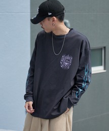 CALEE | CALEE/キャリー VINTAGE TYPE FLAME LOGO PINSTRIPING L/ S TEE ロンT 2026年春夏(Tシャツ/カットソー)