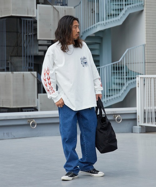 CALEE(キャリー)の「CALEE/キャリー VINTAGE TYPE FLAME LOGO PINSTRIPING L/ S TEE ロンT 2026年春夏(Tシャツ/カットソー・メンズ・ホワイト/ブラック・M/L/XL)」の15枚目の写真