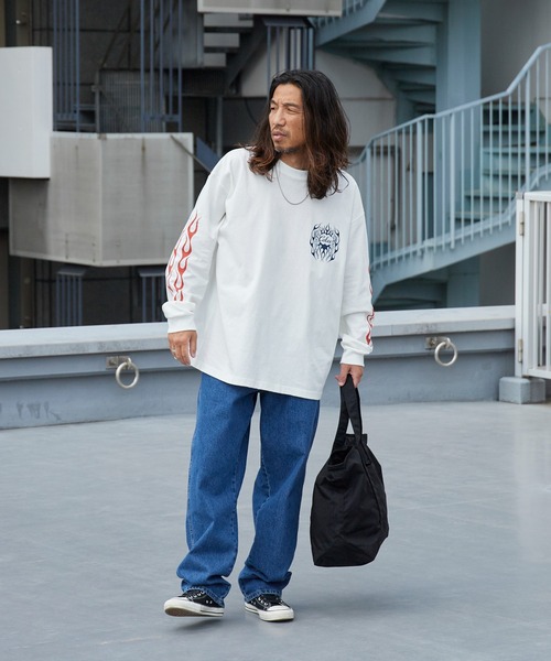 CALEE(キャリー)の「CALEE/キャリー VINTAGE TYPE FLAME LOGO PINSTRIPING L/ S TEE ロンT 2026年春夏(Tシャツ/カットソー・メンズ・ホワイト/ブラック・M/L/XL)」の16枚目の写真