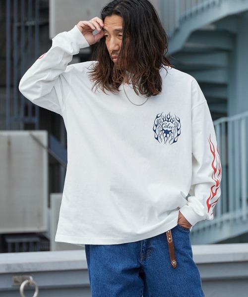 CALEE(キャリー)の「CALEE/キャリー VINTAGE TYPE FLAME LOGO PINSTRIPING L/ S TEE ロンT 2026年春夏(Tシャツ/カットソー・メンズ・ホワイト/ブラック・M/L/XL)」の7枚目の写真