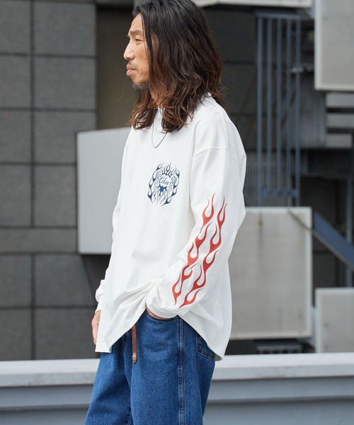 CALEE(キャリー)の「CALEE/キャリー VINTAGE TYPE FLAME LOGO PINSTRIPING L/ S TEE ロンT 2026年春夏(Tシャツ/カットソー・メンズ・ホワイト/ブラック・M/L/XL)」の10枚目の写真