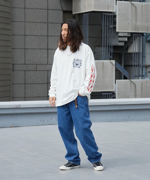 CALEE(キャリー)の「CALEE/キャリー VINTAGE TYPE FLAME LOGO PINSTRIPING L/ S TEE ロンT 2026年春夏(Tシャツ/カットソー・メンズ・ホワイト/ブラック・M/L/XL)」の17枚目の写真