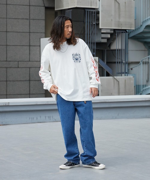 CALEE(キャリー)の「CALEE/キャリー VINTAGE TYPE FLAME LOGO PINSTRIPING L/ S TEE ロンT 2026年春夏(Tシャツ/カットソー・メンズ・ホワイト/ブラック・M/L/XL)」の18枚目の写真