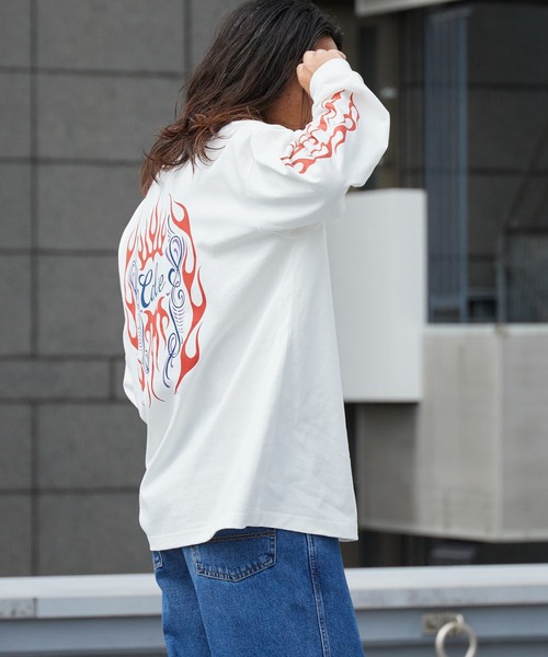 CALEE(キャリー)の「CALEE/キャリー VINTAGE TYPE FLAME LOGO PINSTRIPING L/ S TEE ロンT 2026年春夏(Tシャツ/カットソー・メンズ・ホワイト/ブラック・M/L/XL)」の12枚目の写真