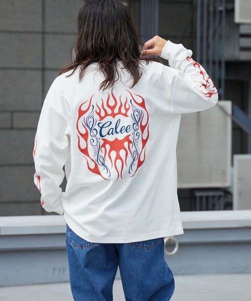 CALEE(キャリー)の「CALEE/キャリー VINTAGE TYPE FLAME LOGO PINSTRIPING L/ S TEE ロンT 2026年春夏(Tシャツ/カットソー・メンズ・ホワイト/ブラック・M/L/XL)」の13枚目の写真