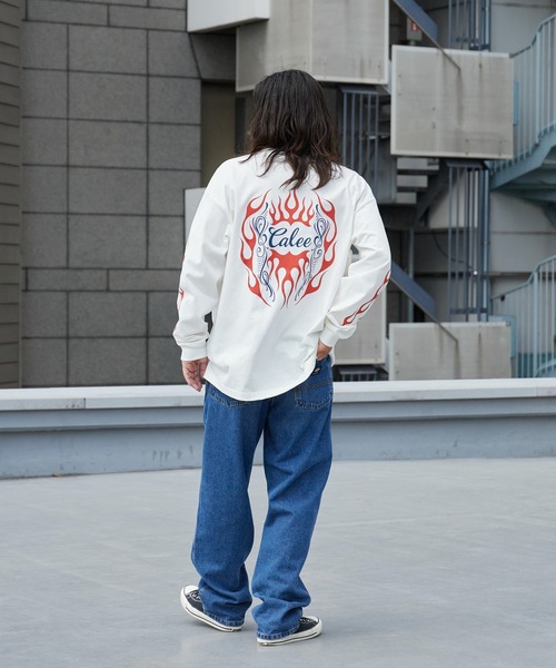 CALEE(キャリー)の「CALEE/キャリー VINTAGE TYPE FLAME LOGO PINSTRIPING L/ S TEE ロンT 2026年春夏(Tシャツ/カットソー・メンズ・ホワイト/ブラック・M/L/XL)」の20枚目の写真