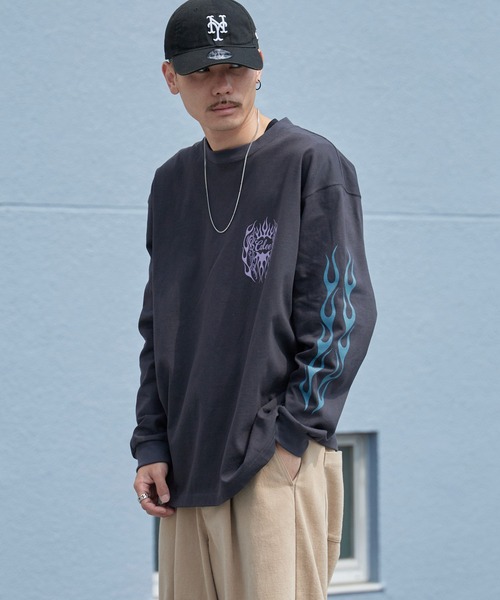 CALEE(キャリー)の「CALEE/キャリー VINTAGE TYPE FLAME LOGO PINSTRIPING L/ S TEE ロンT 2026年春夏(Tシャツ/カットソー・メンズ・ホワイト/ブラック・M/L/XL)」の22枚目の写真